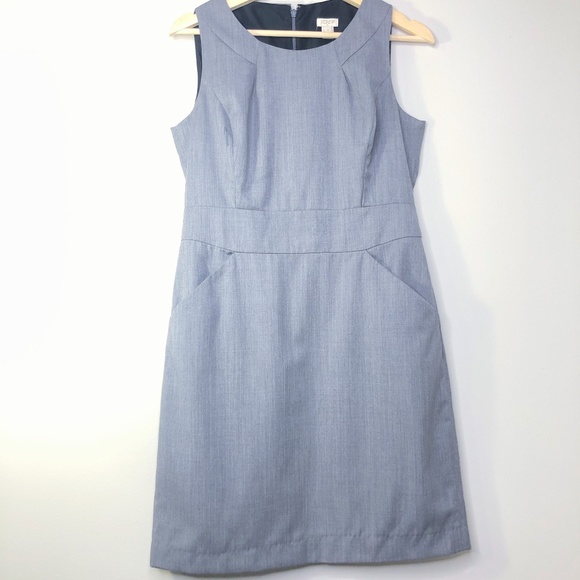 J. Crew Dresses & Skirts - J. Crew Gray Suit Sleeveless Sheath Dress - Pocket